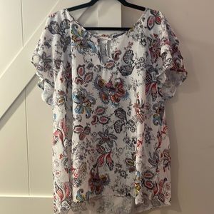 Shein Curve short sleeve NWOT floral shirt 3XL
